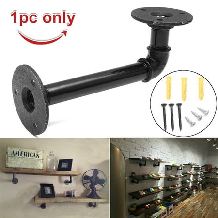 Bracket Mounting Hardware (16x6cm Industrial Pipe Shelf Bracket Hardware Support Rustic Hanging Wall Mount Heavy Duty Farmhouse with Screw,)