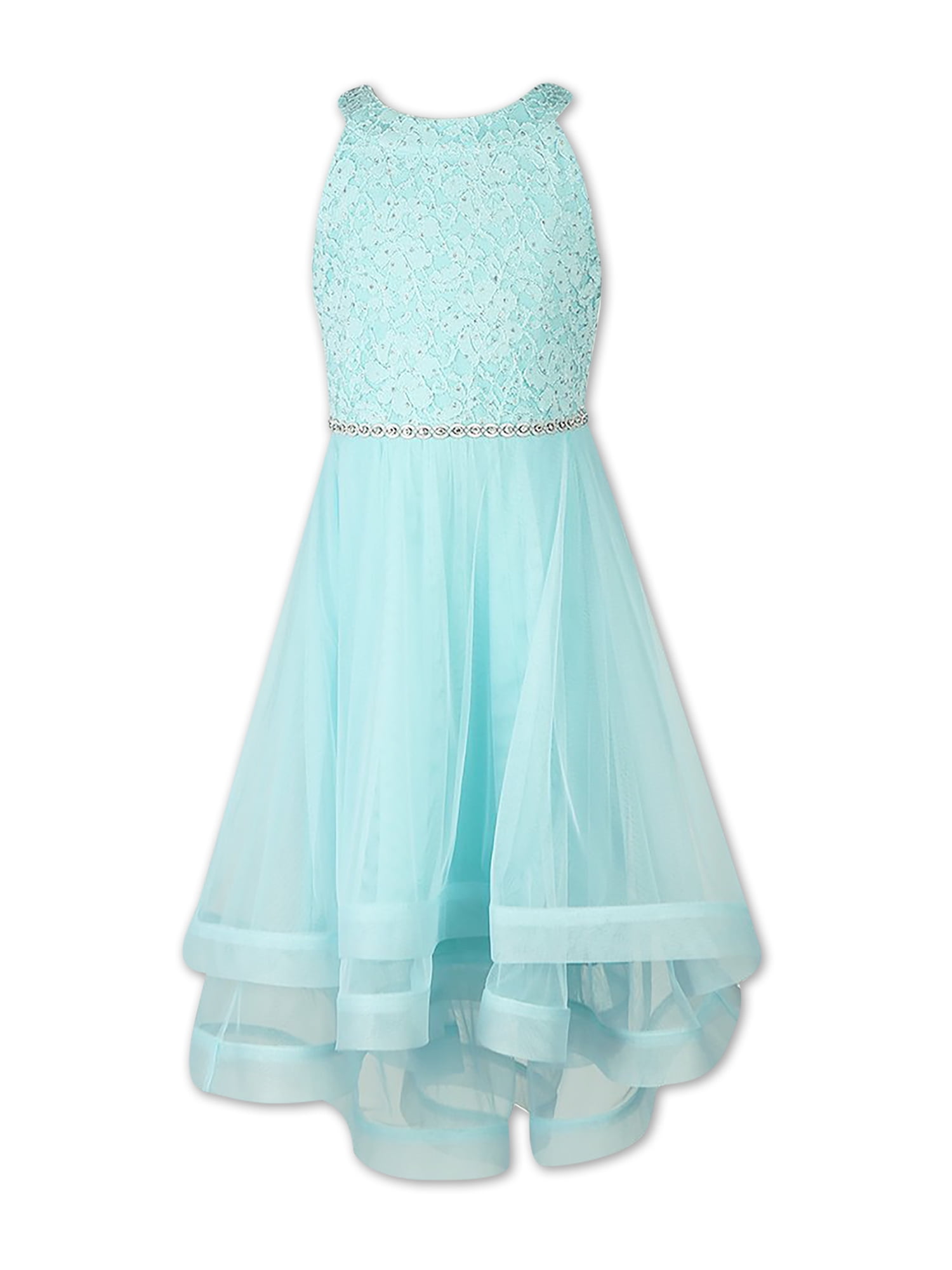 Speechless Girls 716 Glitter Dot Jewel Waist Party Formal Dressy Dress