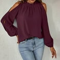 thumbnail image 4 of TIHLMK Sweatshirt for Women Fashion Women Casaul Solid Long Sleeve Strapless Rhinestone T Shirt Tops Gifts for Women, 4 of 9