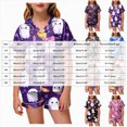 thumbnail image 3 of Futezty Halloween Pajamas Kids Girls Halloween Themed Nightwear Short Sleeve Top and Shorts Cozy Sleepwear Girls Pjs 2T-13T, 3 of 5