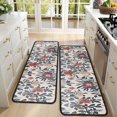 thumbnail image 4 of Kitchen Rugs Sets Of 2,Pioneer Flower Floral Print Pattern Anti Fatigue Kitchen Mat Rugs Non Slip Washable,Decorative Kitchen Floor Mats for Kitchen,Sink,Laundry,17"x47"+17"x47", 4 of 5