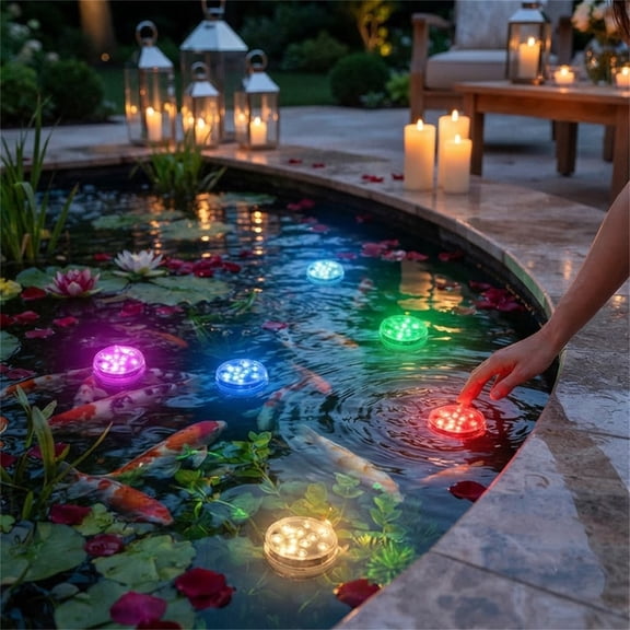 Submersible Underwater Lights Magnetic RGB Pool Lamp With Remote Control Color Changing Decor For Hot Tub Pond 2.7 In