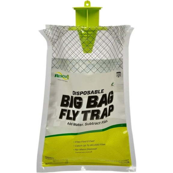 Rescue! Big Bag Fly Trap Disposable, Resin, 1 Pack