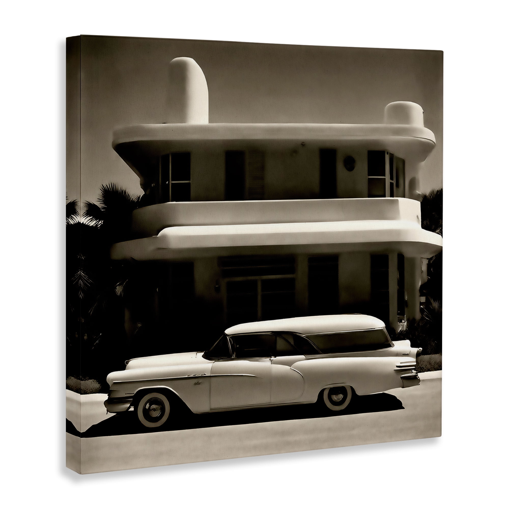 Stupell Industries Sleek Classic Car Transportation Painting Wrapped Canvas Art Print Wall Art, 36 x 36