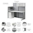 thumbnail image 3 of Office in an Hour 65W Cubicle Desk with Storage in Pure White - Engineered Wood, 3 of 10