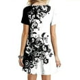 thumbnail image 3 of Frostluinai Summer Dresses For Women Plus Size Dress Casual Printed Tshirt Dresses Loose Short Sleeve Boho Beach Dress Crew Wedding Guest Dresses Sundresses Club Dresses, 3 of 5