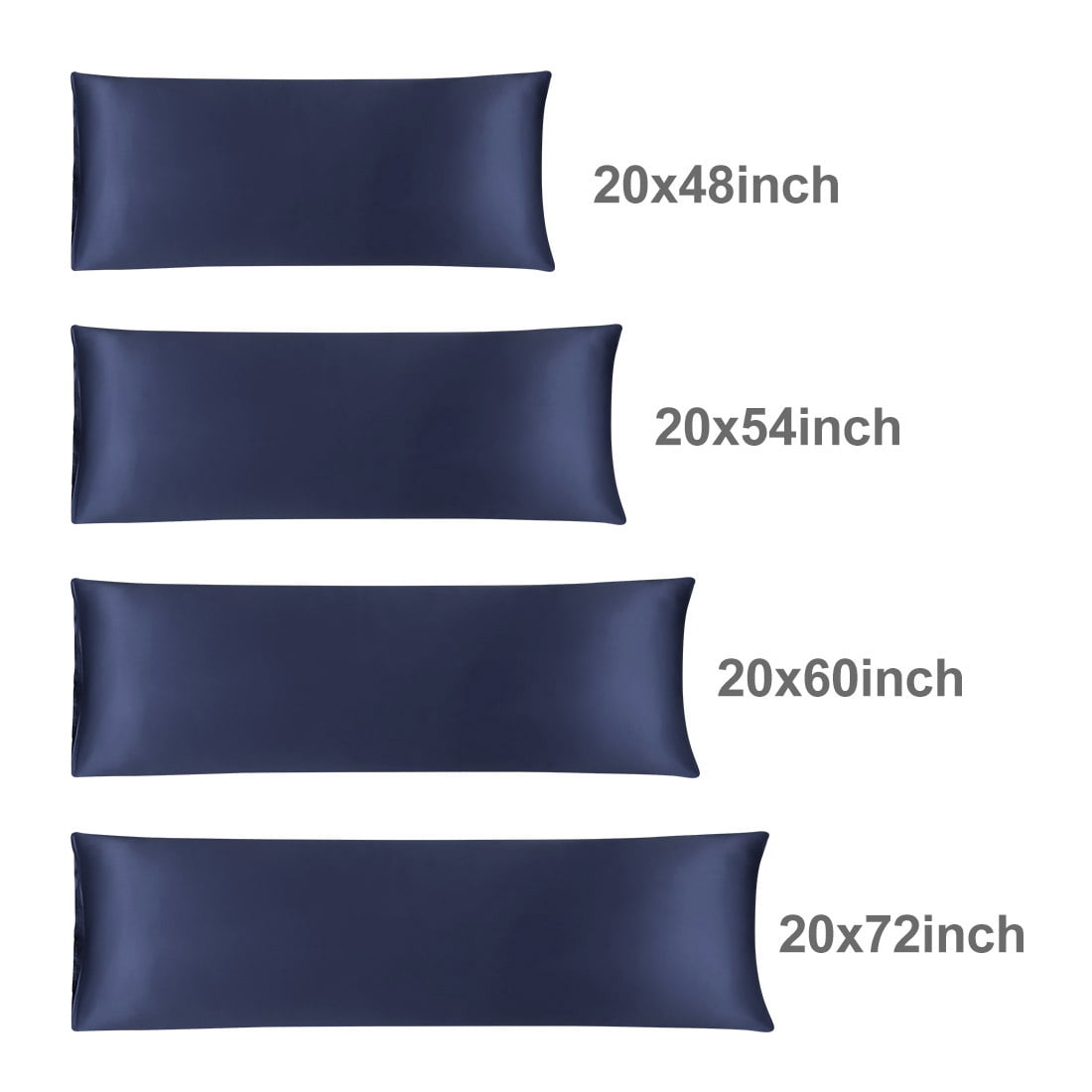 Unique Bargains Luxury Silky Satin Body Pillow Case Navy 20" x 72"