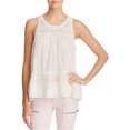 thumbnail image 1 of Joe's Womens Imedia Lace-Inset Knit Blouse, White, Small, 1 of 1