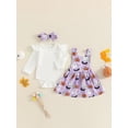 thumbnail image 4 of Michellecmm  Baby Girls Halloween Set Romper Pumpkin Ghost Overalls Skirt Hair Band, 4 of 9