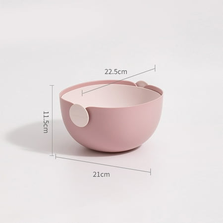 

Double Draining Basket Multifunction Washing Bowl and Strainer with Handles TOPOINT