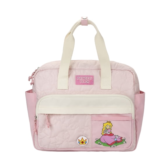Super Mario Bros Pink Mini Backpack with Character Icons and Adjustable Straps
