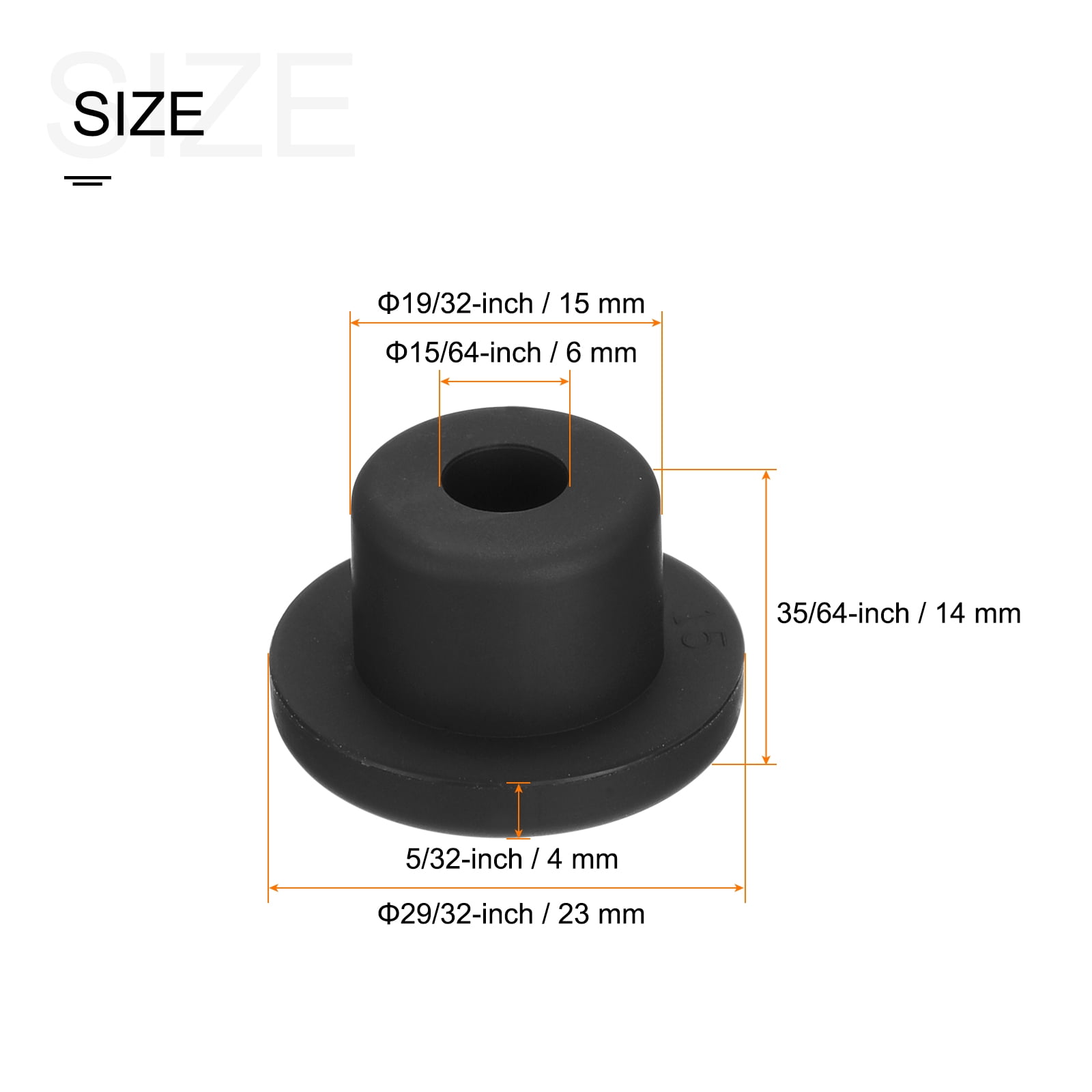 Flexible Rubber Grommet .5'' Reducer to .375'' ID Wall Plate Hole