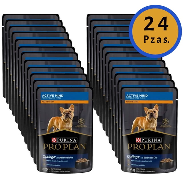 Alimento Humedo Para Perro Adulto Senior Pro Plan Pouch Sobres Sabor Pollo en Salsa (24 Pzas.)