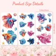 thumbnail image 2 of Rub on Transfer Decal Sticker for Furniture Craft Decor 6"x12" Betta Fish and Shells 3Pcs Waterproof UV DTF Transfer for Drawer Dresser Glass Porcelain Wood Plastic Window, 2 of 8