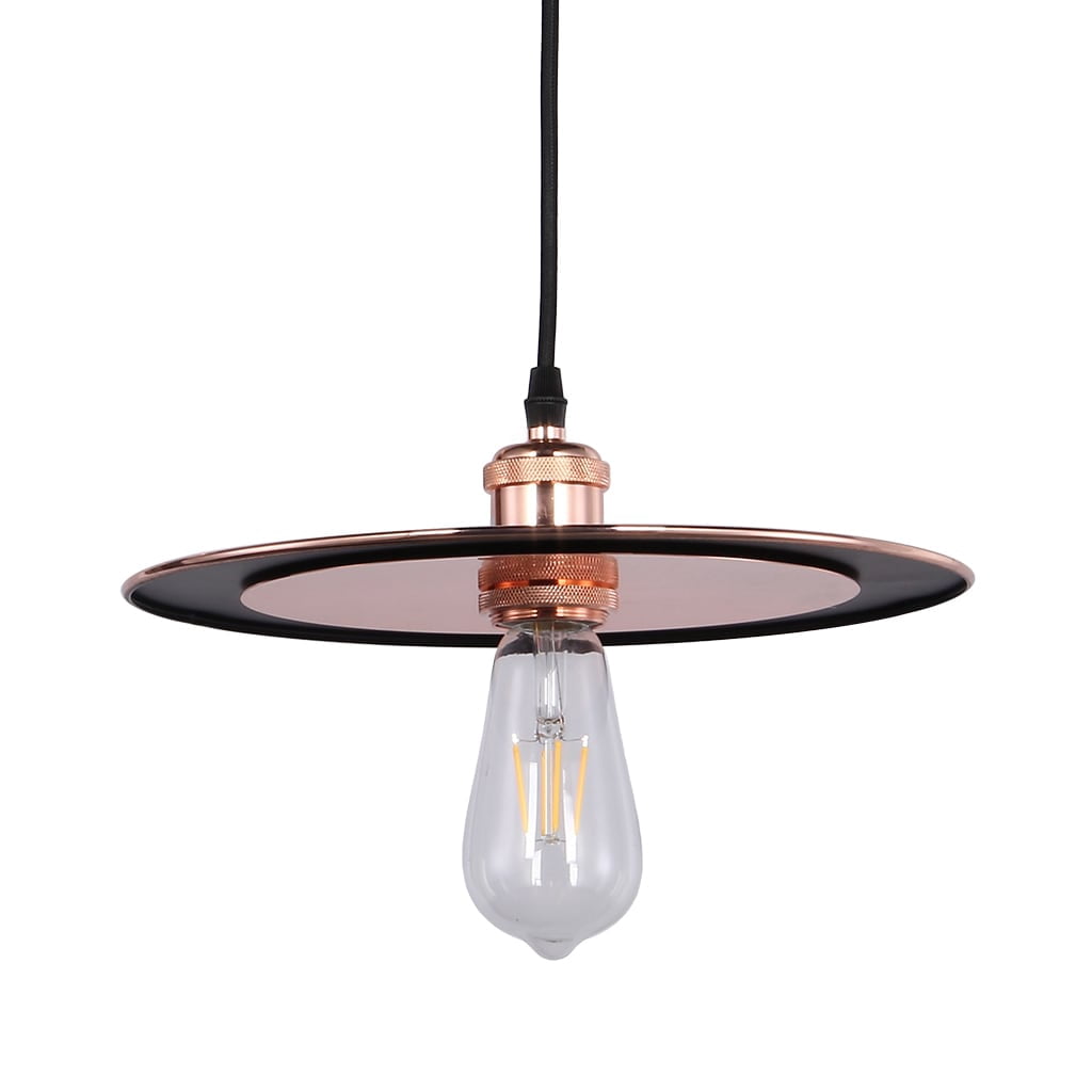 Kursh Copper Disk 1-light Pendant Pendant incl Edison Bulb
