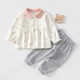 thumbnail image 2 of QGJZVUNL Infants Baby Girl Clothes Floral Long Sleeve Dress Tops and Elastic Waisted Jogger Pants 2Pcs Outfits Set Size 18-24Months, 2 of 4