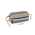 thumbnail image 3 of Large Capacity Contrast Color Pencil Case – Soft Cloth Rectangular Pouch, 8.27x4.33x2.76 Inches, Multipurpose Stationery Organizer for Campus, 3 of 6