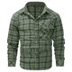 thumbnail image 2 of Blusa y camisa de franela a cuadros de talla grande para hombre, con cuello vuelto y manga larga, estilo occidental, con hebilla de perla de comercio exterior y europeo, abrigo para hombre, 2 of 8