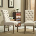 thumbnail image 2 of Habit Solid Wood Tufted Parsons Dining Chair, Set Of 2, Tan, 2 of 9
