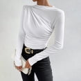 thumbnail image 4 of Yubnlvae Chemise de Base Ajustée Unie pour Femmes avec Manches Longues Plissées, L, 4 of 7