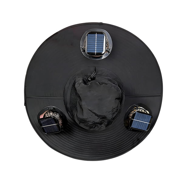 BingTong 3-in-1 Hands-Free Solar Fan Hat,Wide Brim Sun Hat With 3 Solars Fan,UPF 50 Removable&Type-C Charge,Outdoor Cooling Fisherman Hat For Fishing Cycling Garden G