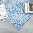 thumbnail image 5 of Garvee 8'x10' Area Rug Low Pile Non-Slip Rug Vintage Floral Medallion Distressed Rug Soft Ultra Thin Foldable Carpet for Dining Room Home Office, Blue, 5 of 6
