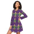 thumbnail image 3 of FORMRS Womens Long Sleeve Nightgowns Crew Neck Sleep Shirt Soft Pajamas Sizes S-3XL, Gold and Green Floral Pattern, 3 of 8