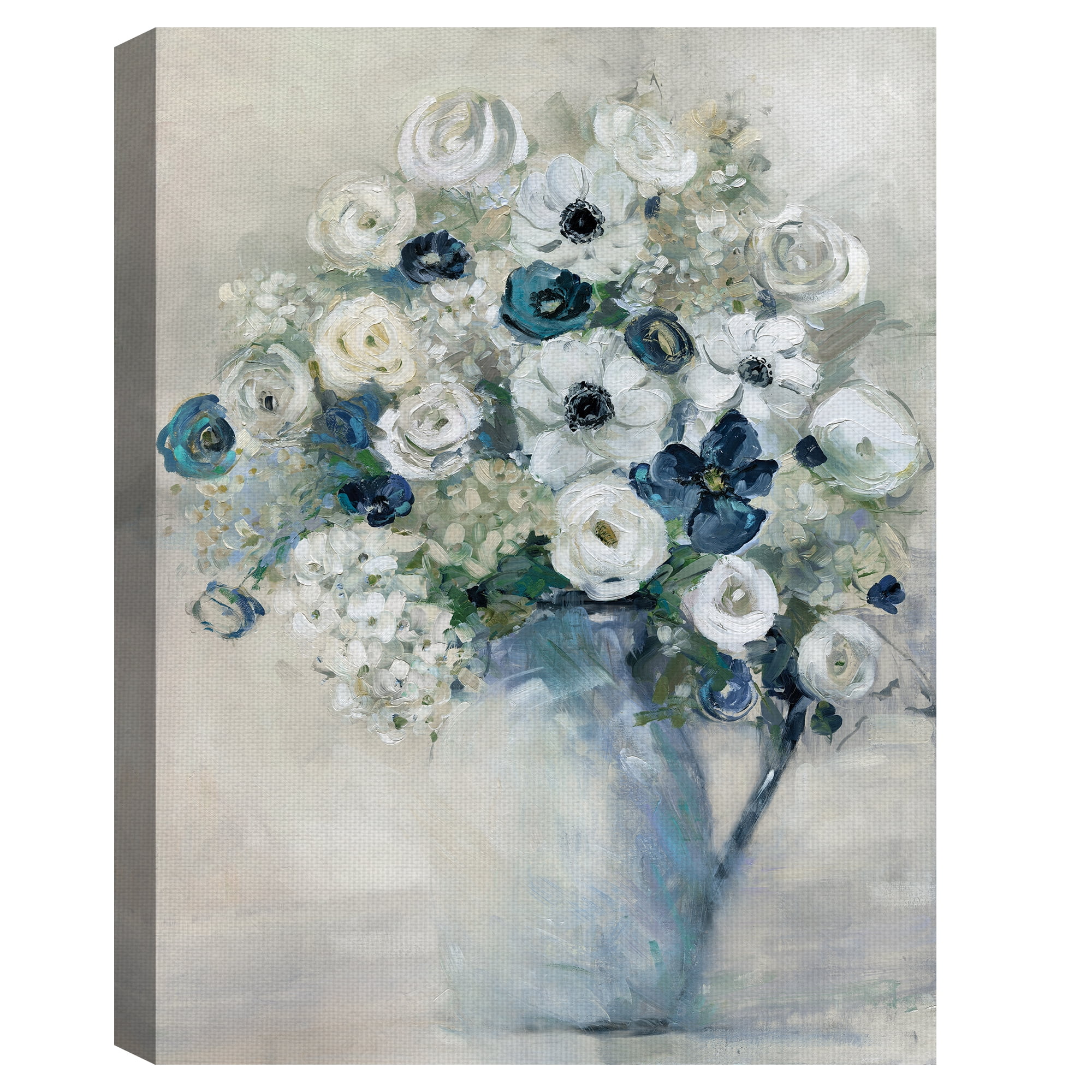Masterpiece Art Gallery Anemone And Blue Bouqet By Sally Swatland Canvas Art Print 30" x 40"