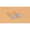 thumbnail image 2 of Fashion Brand S925 Sterling Silver CZ Square Micro Pave Round Stud Earrings, 2 of 9