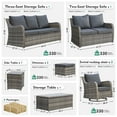 thumbnail image 2 of MEISSALIVVE 8 Pieces Patio Furniture Set, Rattan Sectional Set with Swivel Rocking Chairs, Outdoor Wicker Sofa Couch with Waterproof Cushions (Gray), 2 of 10