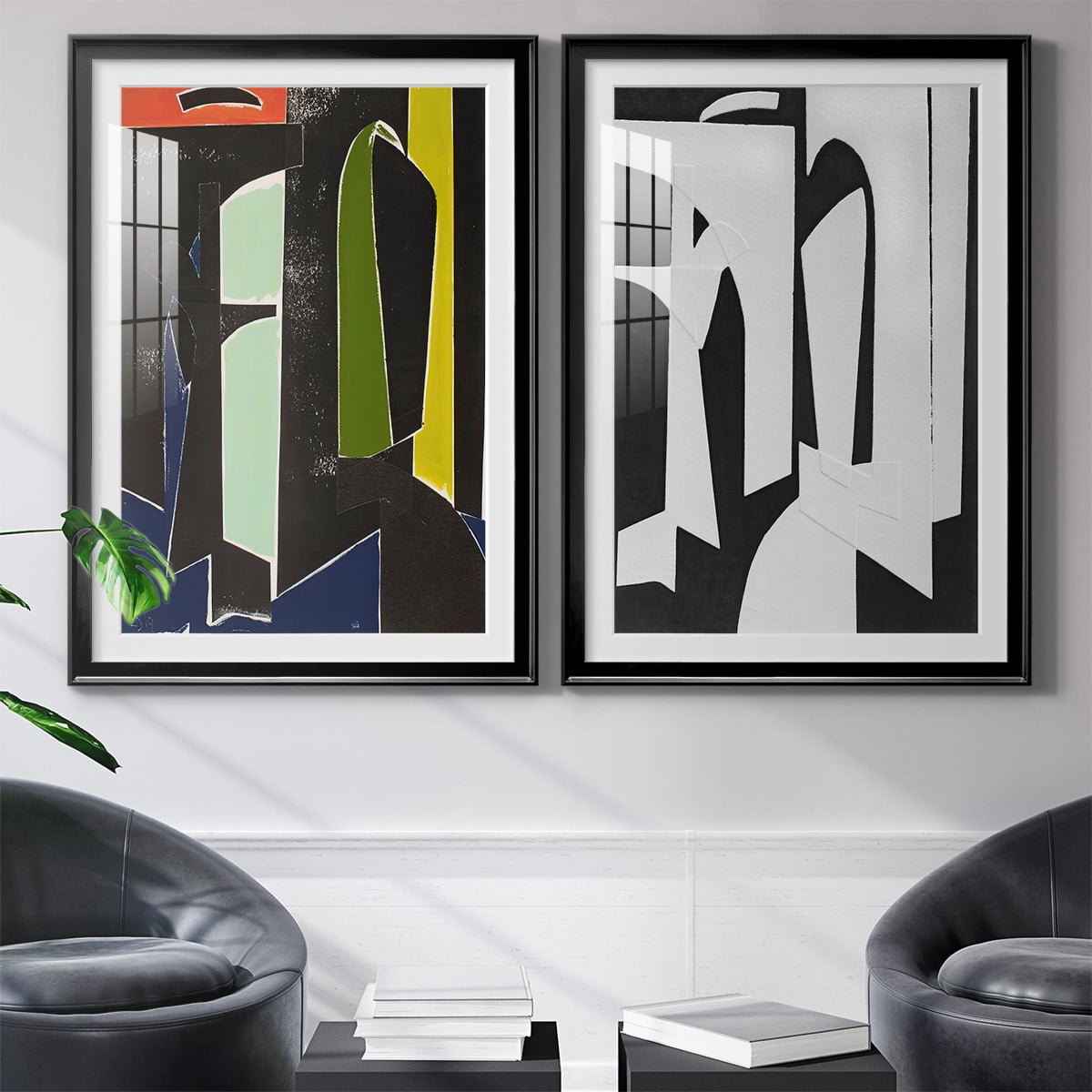 Wexford Home Spanish Arches Premium Framed Print, 26.5" x 36.5" - Ready to Hang, Black (Set of 2)