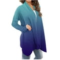 thumbnail image 3 of Yuyuzo Long Cardigan for Women Gradient Color Open Front Draped Tops Fall Winter Casual Cardigan, 3 of 5