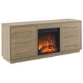 thumbnail image 2 of Evelyn&Zoe Greer Rectangular TV Stand with Log Fireplace for TV's up to 65" in Antiqued Gray Oak, 2 of 5