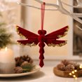thumbnail image 4 of Hanging Christmas Tree Ornament, Wooden Dragonfly Pendant for Xmas Holiday Decoration, 4 of 7