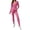 Hot Pink, variant on Lyrehush Womens Casual Matching Sets Fitted Leggings Ribbed Knit Stretchy V Neck Tunics Activewear 2 Piece Lounge Set