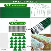 Danhjin Greenhouse Kit with Garden Hoops, Wider Tunnel Greenhouse Fiberglass Support Frame for Outdoor Heavy Duty Use, Plant Cover Fabric with Garden Stakes for Vegetable Flower Beds