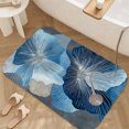 thumbnail image 3 of 1pc Blue Flowers Absorbent Non-Slip Bathroom Thickened Flannel Rug Decor,Soft,Quick Drying,Suitable For Indoor/outdoor Use,Bathrooms,Bedrooms,Kitchens,Terrace,Laundry Rooms,16"x24", 3 of 9
