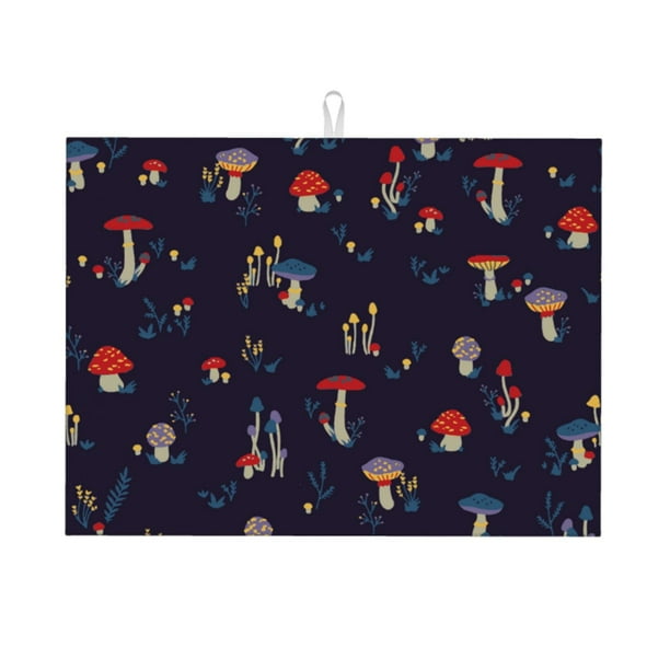 Balery Mushrooms3 Alfombrilla de Secado para Cocina, 18x24 Pulgadas, Súper Absorbente para Platos y Encimeras
