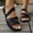 Black, variant on Women Bohemian Shoes Solid Roman Wrap Strap Flat Beach Layout for Summer Outer Wear Leisure Time