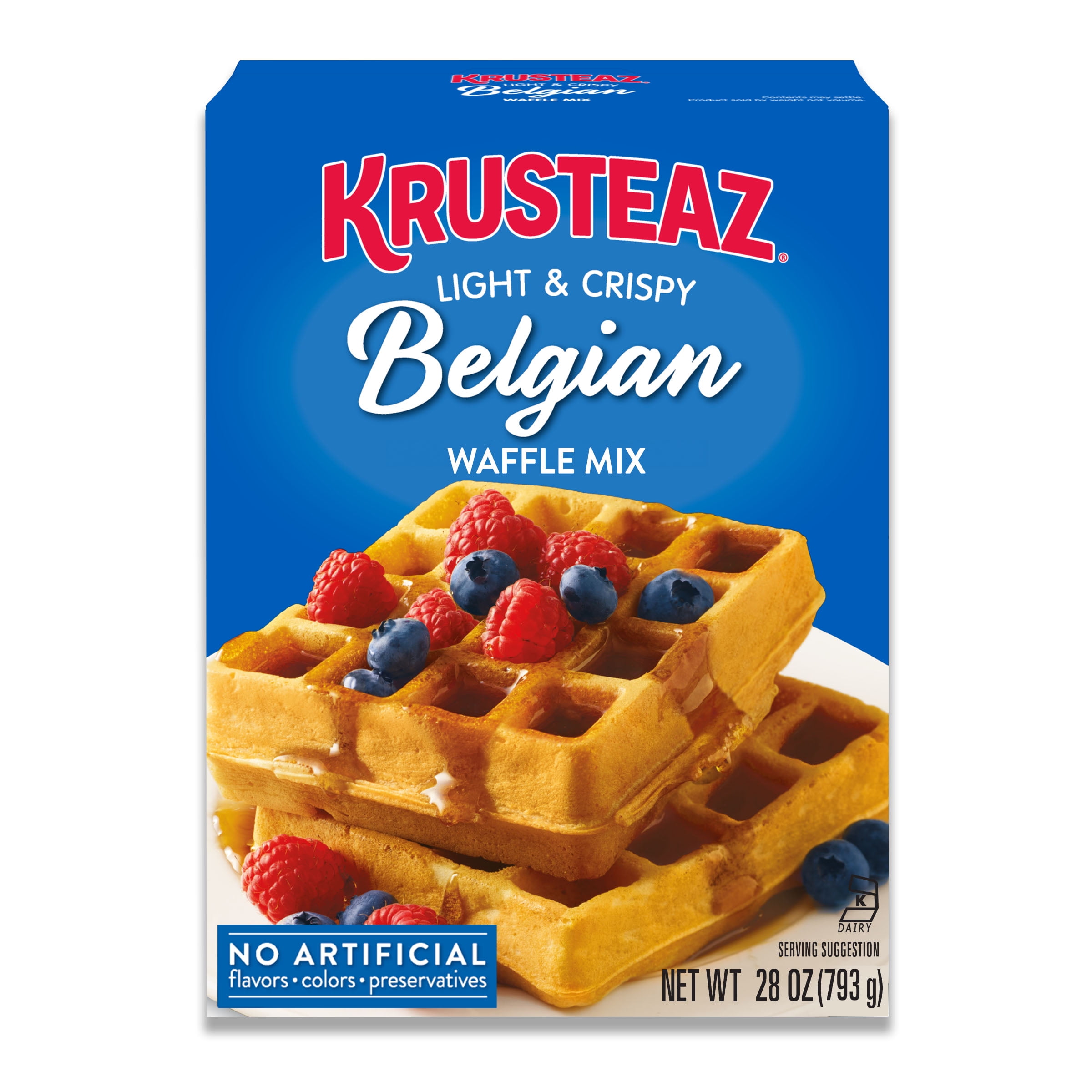 (3 pack) Krusteaz Light and Crispy Belgian Waffle Mix, Krusteaz Waffle Mix, 28 oz Box