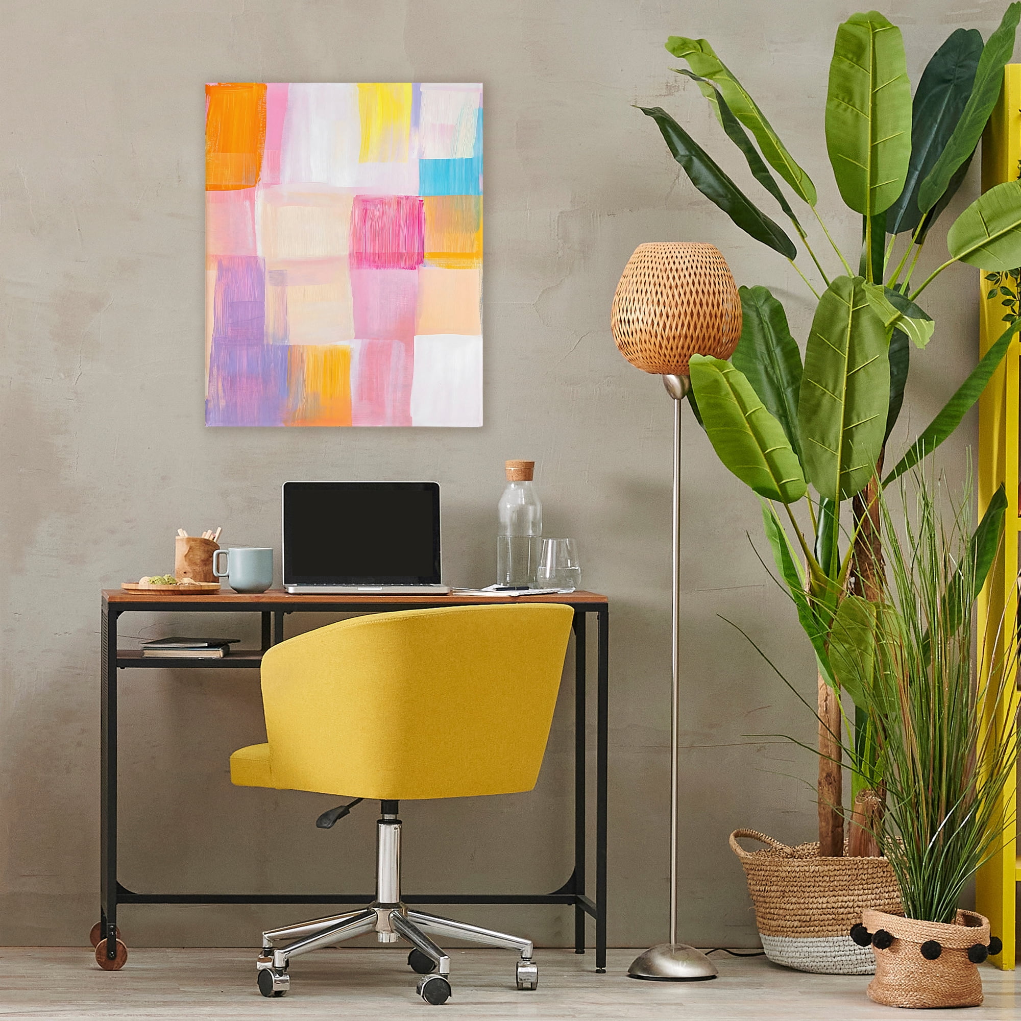Stupell Industries Abstract Grid Brushstrokes Canvas Wall Art, design by The Prints Vibe