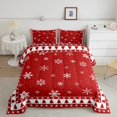 thumbnail image 2 of YST Red Christmas Comforter Set Christmas Tree And Snowflake Bedding Comforters & Sets King Size Boho Xmas Holiday Decorative Bedding For Boys Girls Kids Snowflake Decorations Room Decor, 2 of 5