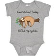thumbnail image 3 of Inktastic I Worked out Today. I Lifted My Eyelids Cute Sloth on a Branch Boys or Girls Baby Bodysuit, 3 of 5