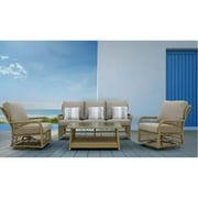 Four Seasons Courtyard Positano 40 x 26 Wicker Coffee Table, Brown