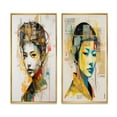 thumbnail image 2 of Designart "Neo-Tokyo Monarch Empress of Futuristic Japan V" Fashion Woman Framed Wall Art Set Of 2 - Glam Orange Framed Wall Art Set Of 2, 2 of 6