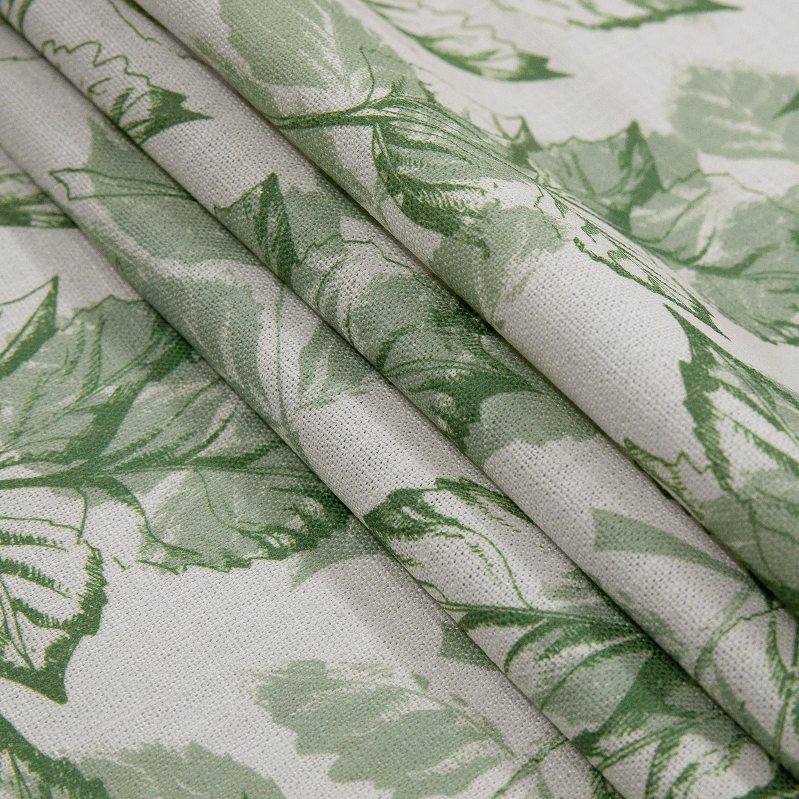 TWOPAGES 84"x84" Pinch Pleated Curtain Boho Print Linen Blend Light Filtering Drape for Guest Room, 1 Panel, Broadleaf