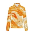 thumbnail image 4 of Fiudx Tops para Mujer Camisa con Botones de Solapa Estampada Serie Naranja Informal Regular de Manga Larga para Mujer, 4 of 4