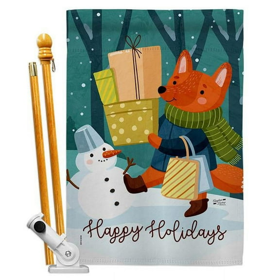 Angeleno Heritage HS130298-BO 28 x 40 in. Ready for Holiday House Flag Set Wintertime Winter Wonderland Double-Sided Decorative Vertical Flags & Decoration Banner Garden Yard Gift