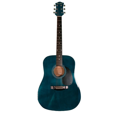 Main Street MA241TBL 41-Inch Acoustic Dreadnought Guitar With Transparent Blue (Best Acoustic Guitar For 500)