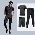 thumbnail image 2 of Traje de fitness para hombre, ropa deportiva para correr, mallas de secado rápido, traje de entrenamiento, traje de fitness de cinco piezas para hombre para gimnasio, 2 of 3